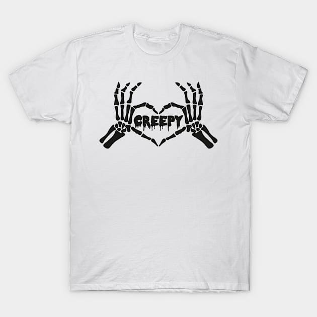 Skeleton heart creepy T-Shirt by TheLushHive